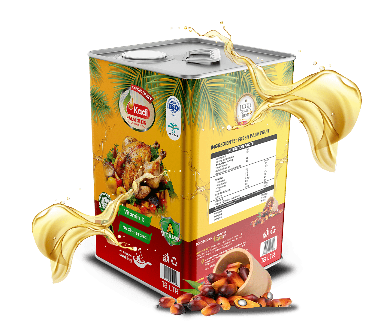 Kadi Palm Oil 18L METAL TIN